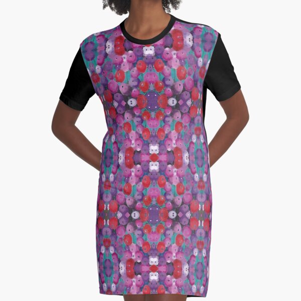 Wildflower Poppy Field Graphic T-Shirt Dress