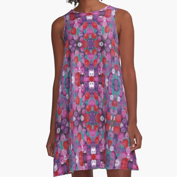 Wildflower Poppy Field A-Line Dress