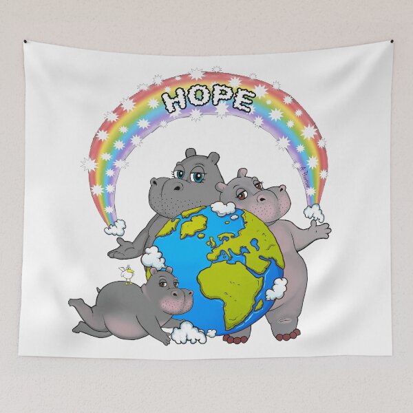 Item preview, Rainbow Hippo World Hope  designed and sold by Hippogal.