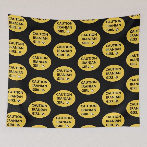 Item preview, CAUTIION IRANIAN GIRL industrial style sign designed and sold by lobodelnoir.
