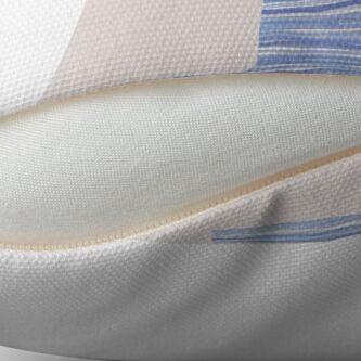 Alternate view of Letter I Blue Watercolor Stripes Monogram Initial Throw Pillow