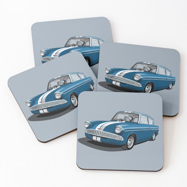 Artikelvorschau, Ford Anglia in Blau entworfen und verkauft von candc-retro.