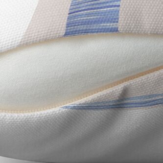 Alternate view of Letter E Blue Watercolor Stripes Monogram Initial Throw Pillow