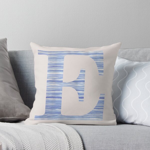 Item preview, Letter E Blue Watercolor Stripes Monogram Initial designed and sold by theartofvikki.