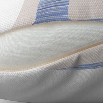 Alternate view of Letter D Blue Watercolor Stripes Monogram Initial Throw Pillow