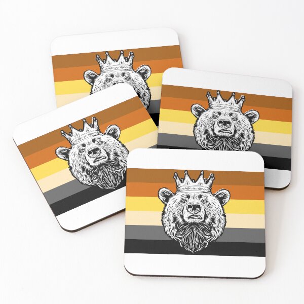Item preview, WOOFZ® King Bear with Crown Pride Bears Flag designed and sold by woofz.