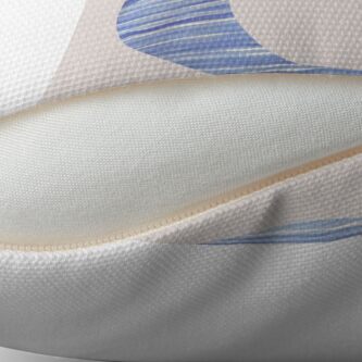 Thumbnail 2 of 3, Throw Pillow, Letter C Blue Watercolor Stripes Monogram Initial designed and sold by theartofvikki.