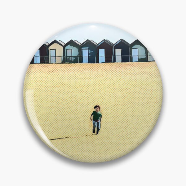 Item preview, Boy at the Seaside Running near the Beach Huts designed and sold by TastyTonic.
