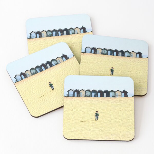 Item preview, Boy at the Seaside Running near the Beach Huts designed and sold by TastyTonic.