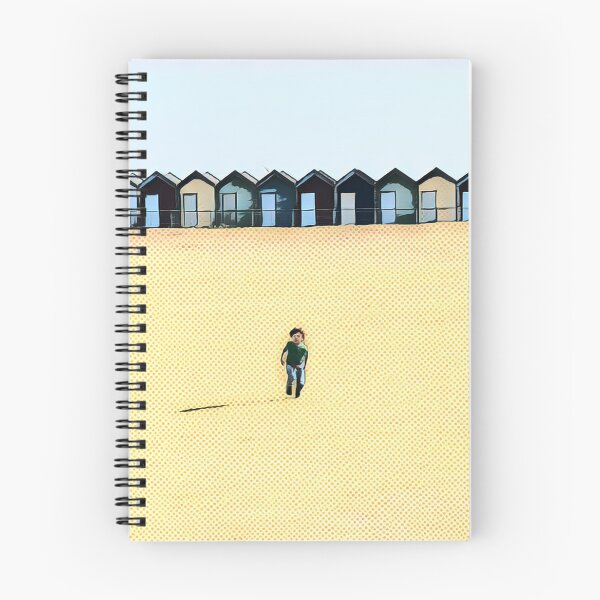 Item preview, Boy at the Seaside Running near the Beach Huts designed and sold by TastyTonic.