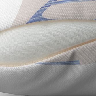 Alternate view of Letter A Blue Watercolor Stripes Monogram Initial Throw Pillow