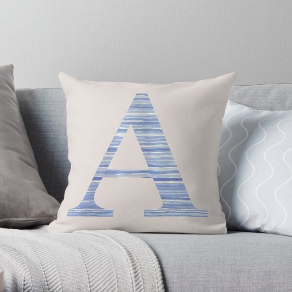 Navy Striped Monogram Throw Pillow by Designs Direct | Alphabet R | 18 x 18 | Michaels