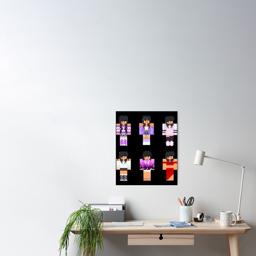 Aphmau Minecraft Skins Sticker Pack Mystreet Poster For Sale By