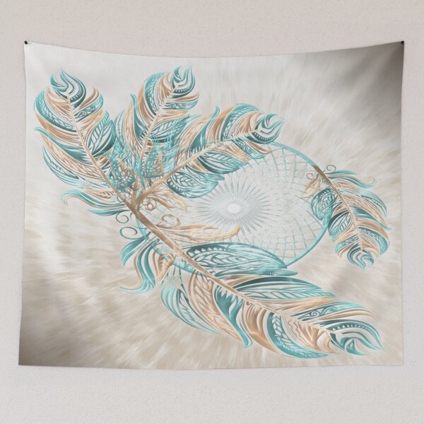 Item preview, Dream Catcher Teal & Tan Graphic designed and sold by Paula Helit.