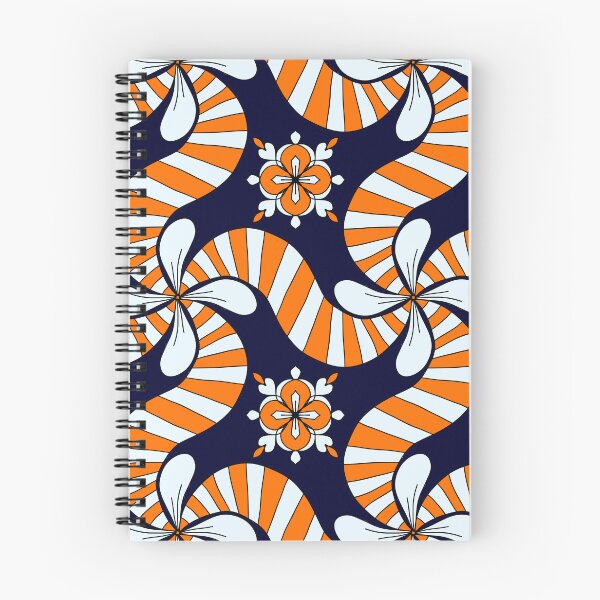 Item preview, Orange And Blue Hand-Drawn Floral Pattern designed and sold by patternologyy.