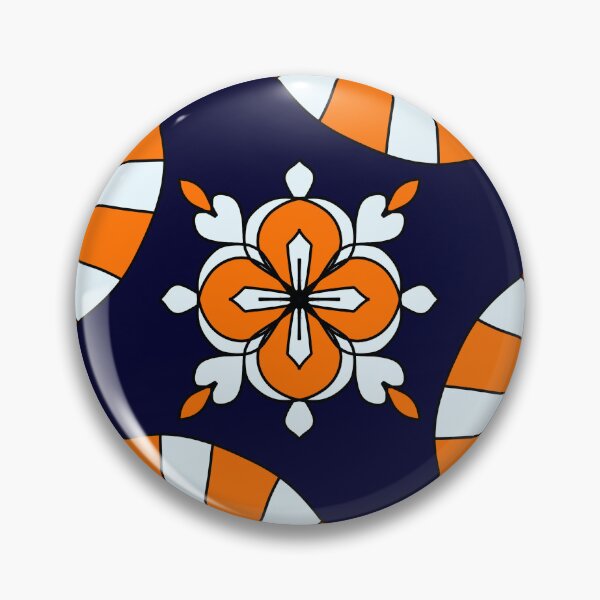 Item preview, Orange And Blue Hand-Drawn Floral Pattern designed and sold by patternologyy.