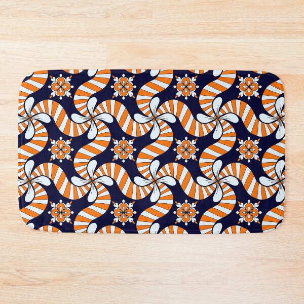 Item preview, Orange And Blue Hand-Drawn Floral Pattern designed and sold by patternologyy.
