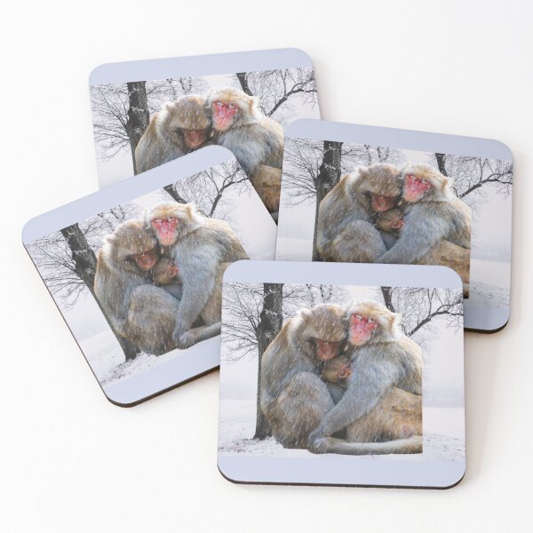 Item preview, Monkey family in the snow designed and sold by Benlaniboutique.