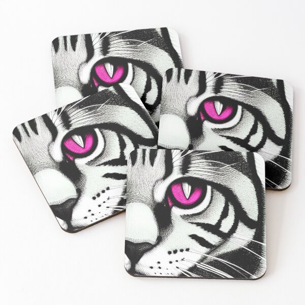 Item preview, Cat With Pink Eyes designed and sold by PinkKittenArts.