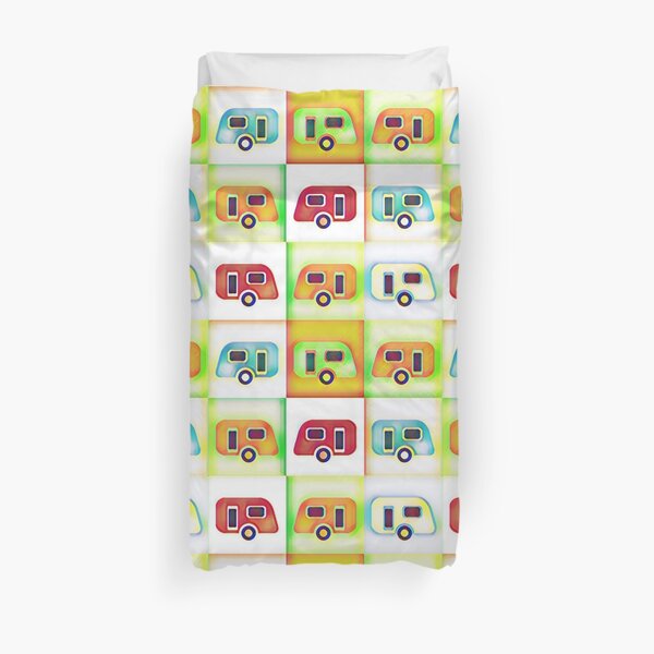 Cool Camping - Colourful Caravans Duvet Cover