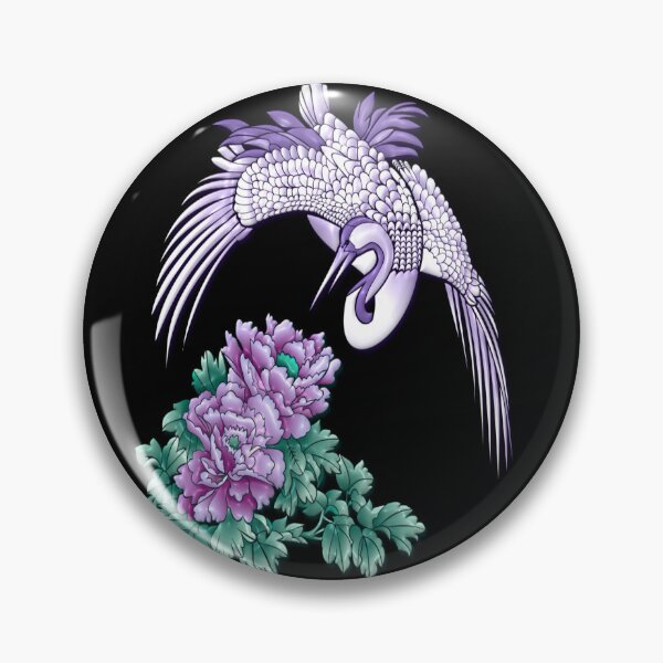 Item preview, Painted Crane & Flowers Graphic designed and sold by Paula Helit.