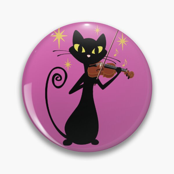 Item preview, Violin Playing Retro Black Cat designed and sold by Jazznote.