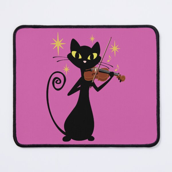 Item preview, Violin Playing Retro Black Cat designed and sold by Jazznote.