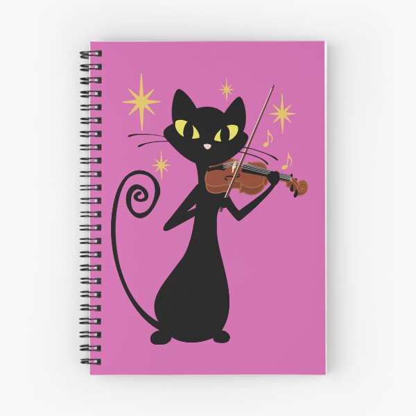 Item preview, Violin Playing Retro Black Cat designed and sold by Jazznote.