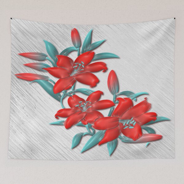 Item preview, Red Lily Flower Graphic Design designed and sold by Paula Helit.