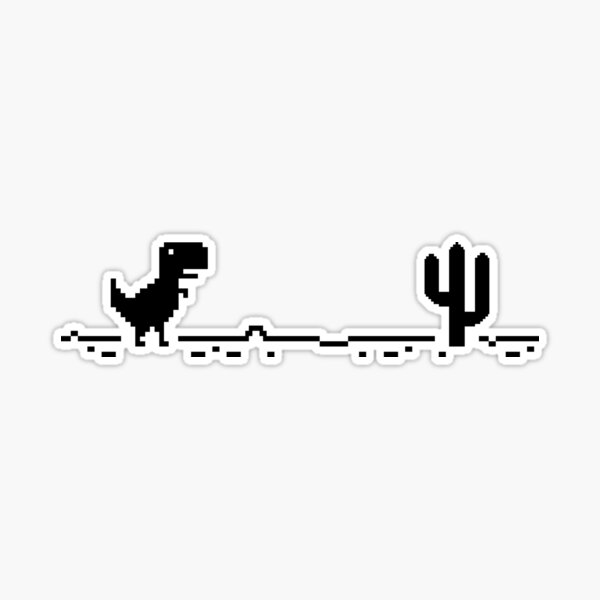 Offline - Unable to connect to the internet - Dino Game Sticker Sticker  for Sale by FoxBrother