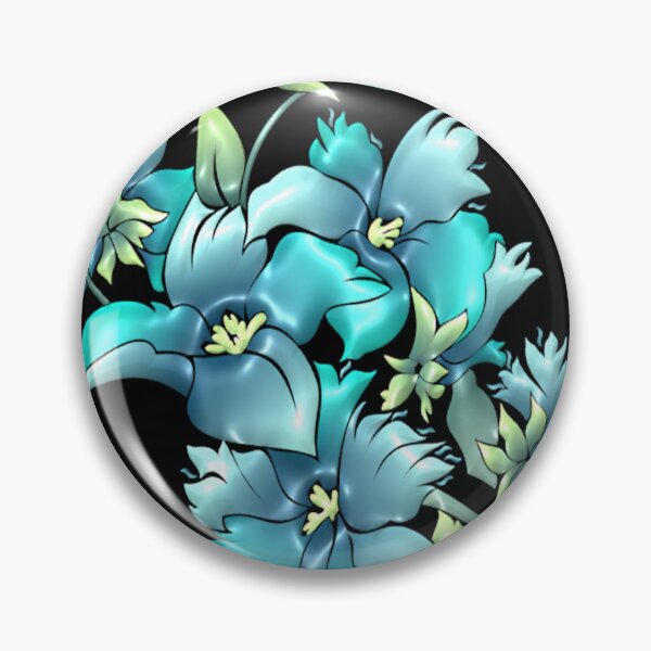 Item preview, Bright Cyan Flowers Graphic designed and sold by Paula Helit.