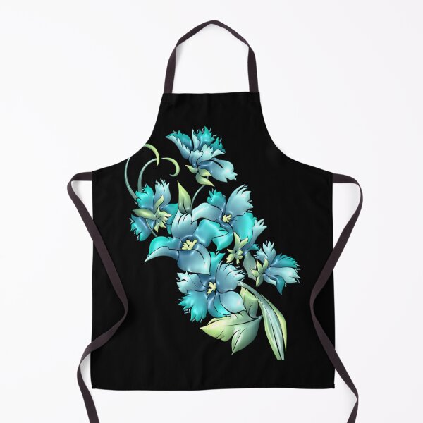 Item preview, Bright Cyan Flowers Graphic designed and sold by Paula Helit.
