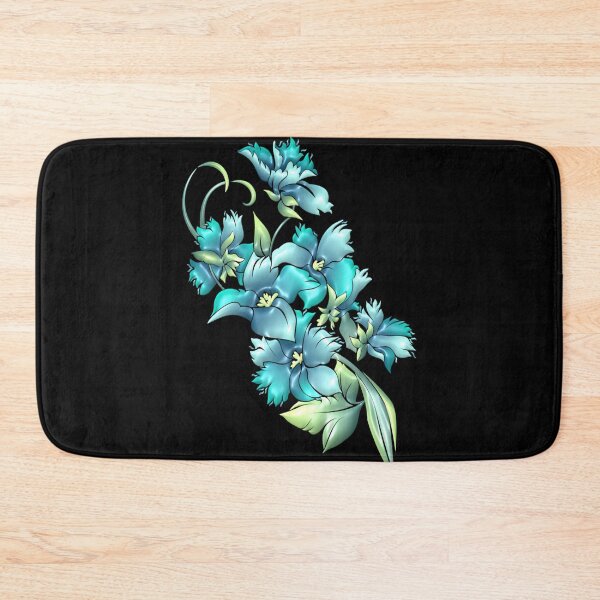 Item preview, Bright Cyan Flowers Graphic designed and sold by Paula Helit.