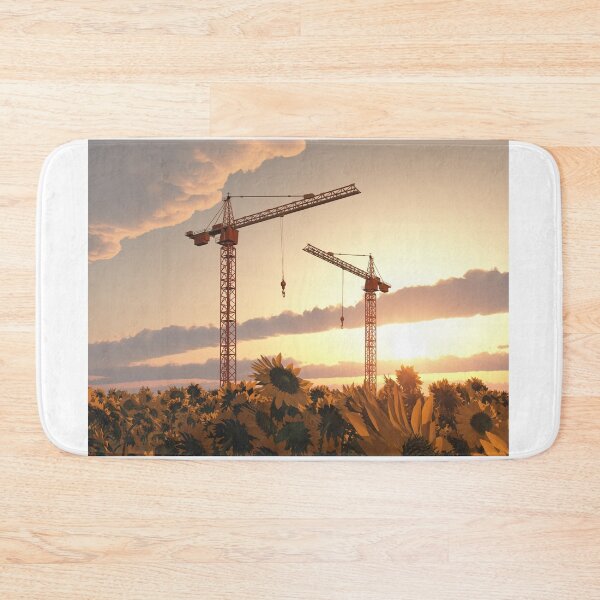 Item preview, Construction cranes at sunset designed and sold by MIRO3D.