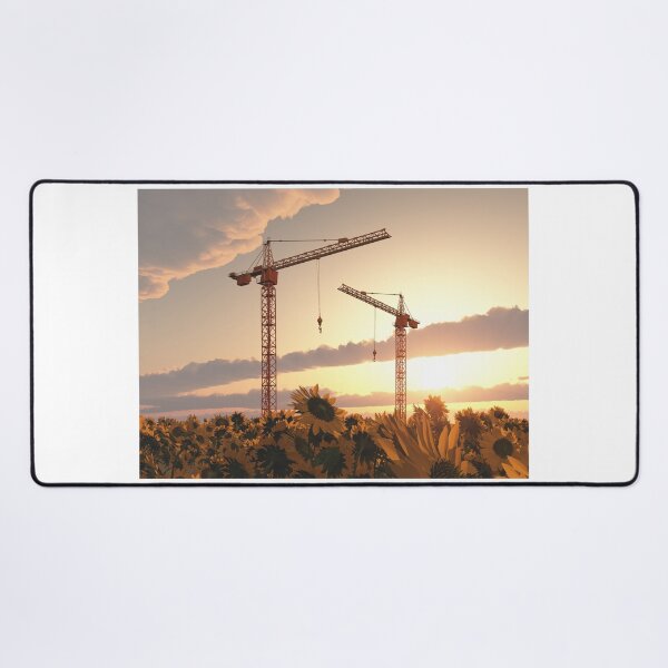 Item preview, Construction cranes at sunset designed and sold by MIRO3D.