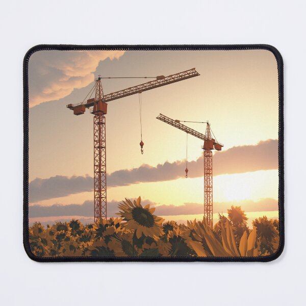 Item preview, Construction cranes at sunset designed and sold by MIRO3D.