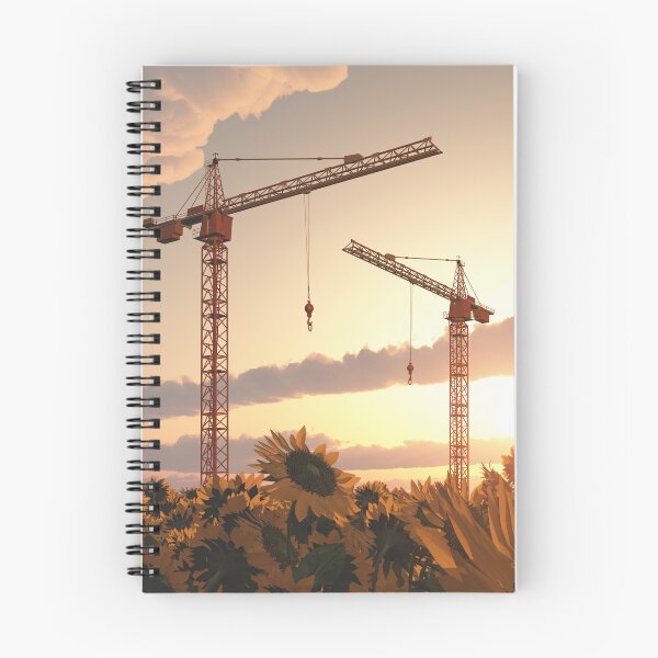 Item preview, Construction cranes at sunset designed and sold by MIRO3D.