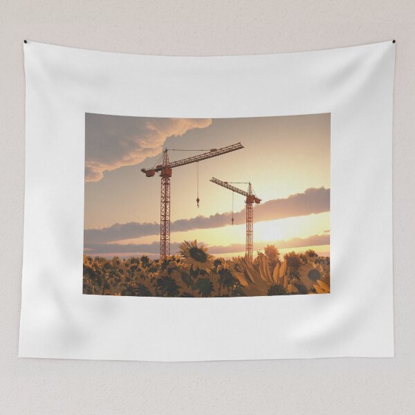 Item preview, Construction cranes at sunset designed and sold by MIRO3D.