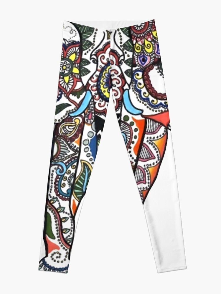 Alternate view of Illustrative Elephant Ganesh Drawing Leggings
