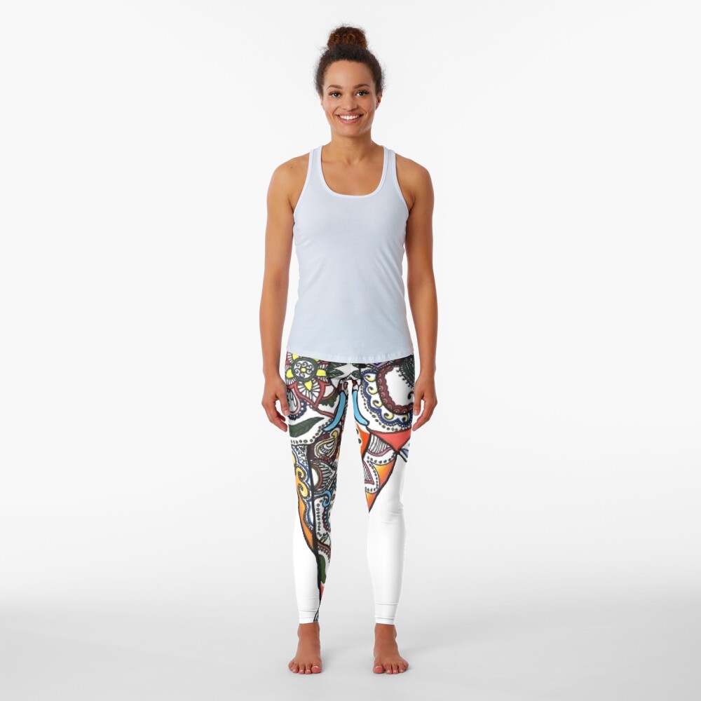 Illustrative Elephant Ganesh Drawing Leggings