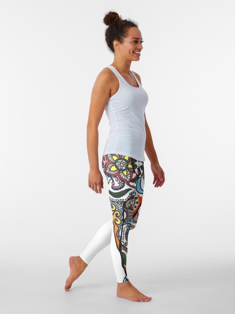 Alternate view of Illustrative Elephant Ganesh Drawing Leggings
