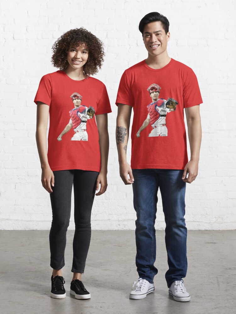 J.T. Realmuto Philadelphia Phillies Women's Red Backer Slim Fit Long Sleeve  T-Shirt 