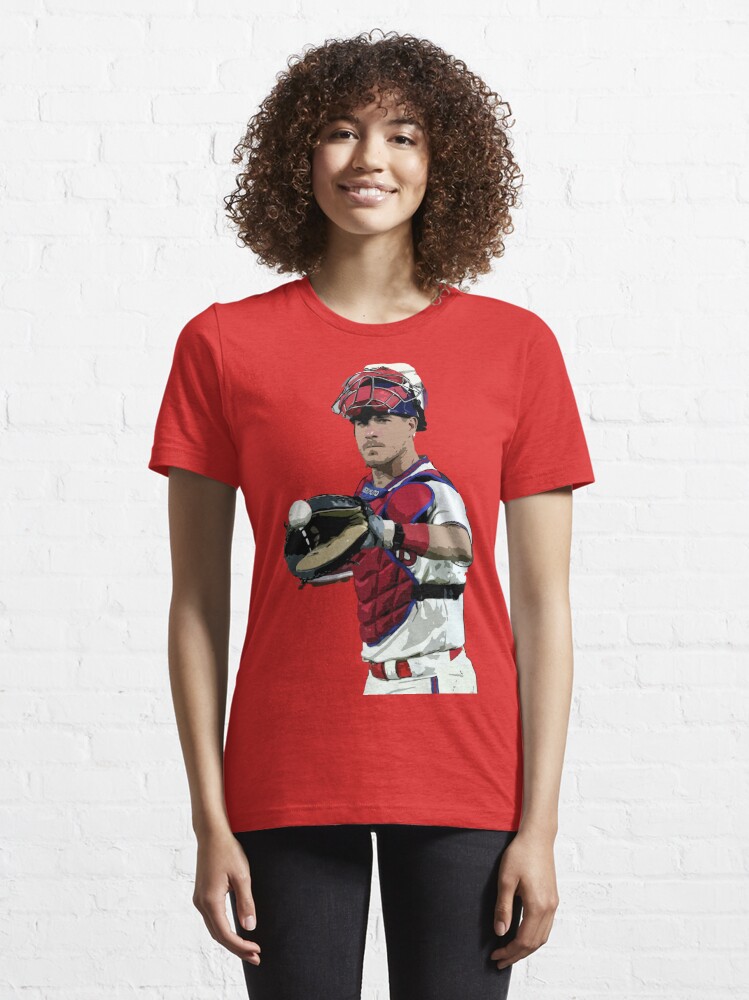 J.T. Realmuto Philadelphia Phillies Women's Red Backer Slim Fit Long Sleeve  T-Shirt 