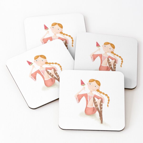 Item preview, Red-haired girl with sweet candy for candy lovers designed and sold by PotaninaArt.