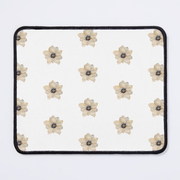 Item preview, Beige anemone cute watercolor illustration seamless pattern designed and sold by Yana Mustafina | Boho Soulful Designs.