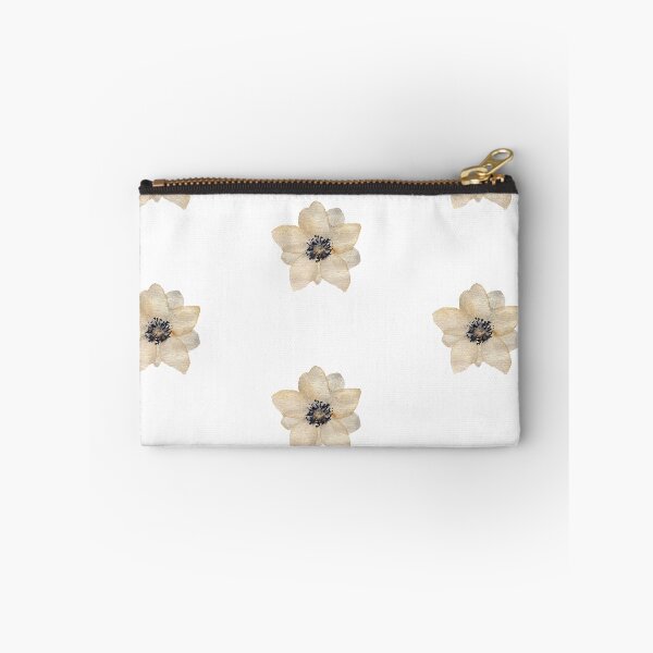 Item preview, Beige anemone cute watercolor illustration seamless pattern designed and sold by Yana Mustafina | Boho Soulful Designs.