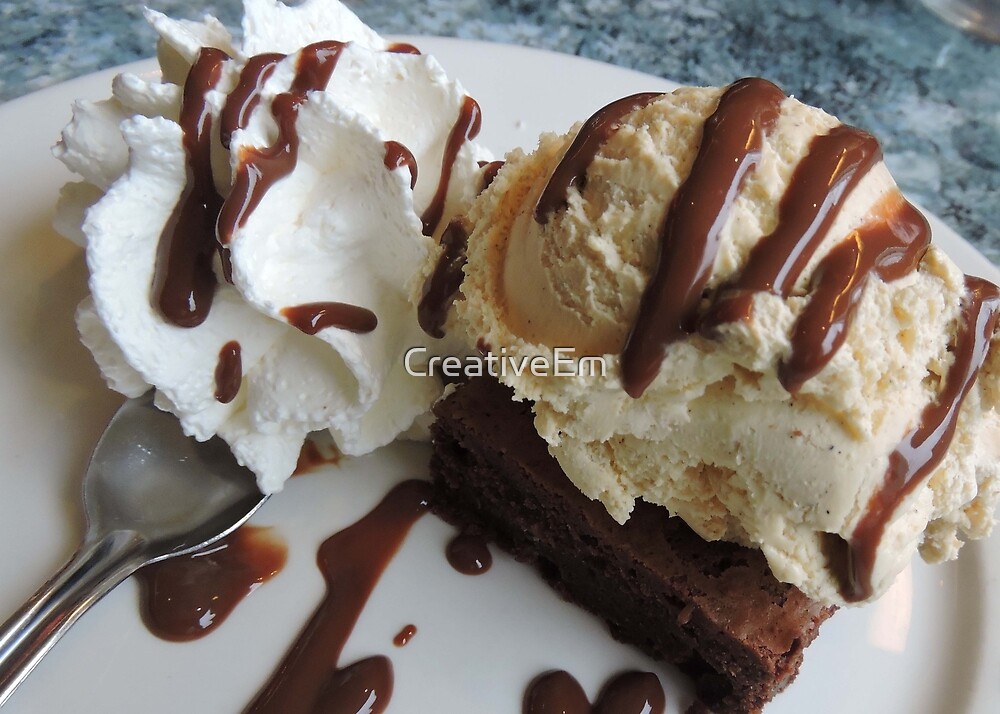 Brownie and Ice Cream " by CreativeEm Redbubble
