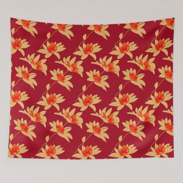 Item preview, flat fabric floreal design designed and sold by flowinglobe.