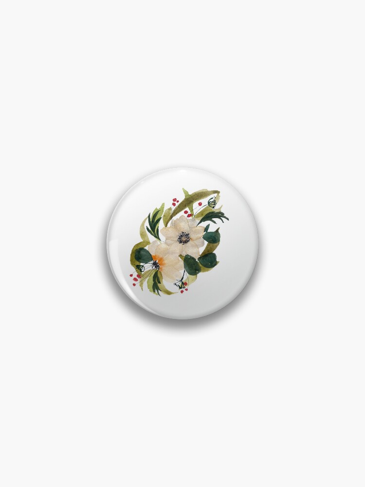 Thumbnail 1 von 3, Button, Anemone design anemone cute watercolor illustration designt und verkauft von calligramus.