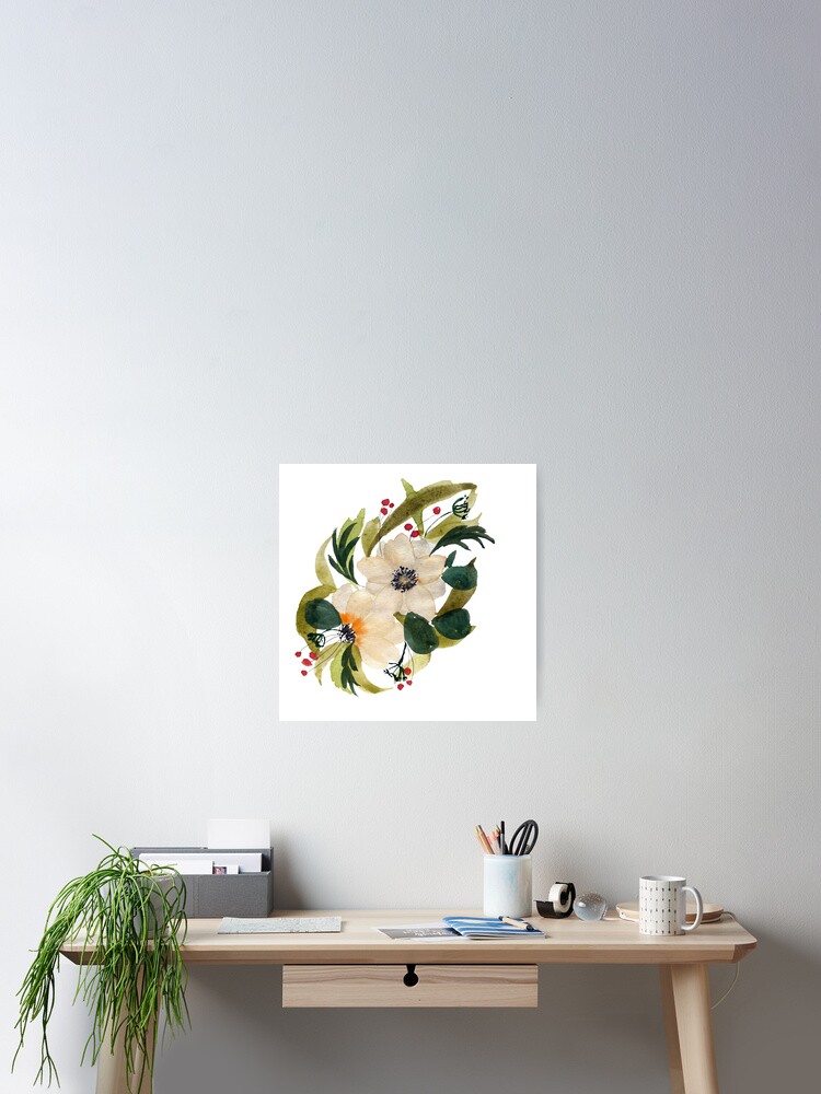Imagen 2 de 3, Póster con la obra Anemone design anemone cute watercolor illustration, diseñada y vendida por calligramus.
